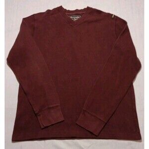 ABERCROMBIE & FITCH Mens Top Long Sleeve Large Brown Cotton